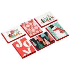 Hallmark Winter Joy Assorted Blank Boxed Christmas Notes, Pack Of 36