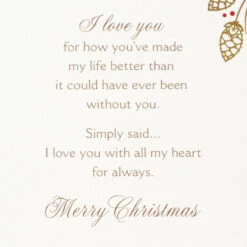 Hallmark I Love You With All My Heart Christmas Card For Wife -Hallmark Gift Shop Poinsettia Flower Wreath Wife Christmas Card 899XZH2816 03