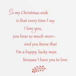 Hallmark I'm A Happy, Lucky Man Christmas Card For Wife -Hallmark Gift Shop Poinsettia Flowers Wife Christmas Card 759XZH2773 03