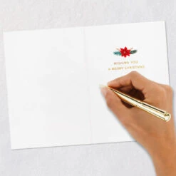 Hallmark Poinsettias And Holly Quilled Paper Handmade Christmas Card -Hallmark Gift Shop Poinsettias Quilled Paper Handmade Christmas Card 1359IXC1367 06