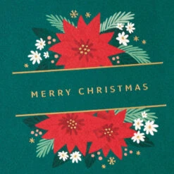 Hallmark Poinsettias On Green Blank Boxed Christmas Cards, Pack Of 12 -Hallmark Gift Shop Poinsettias on Green Blank Boxed Christmas Cards 1XSJ1023 04