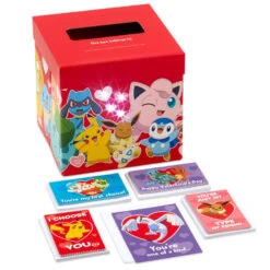 Hallmark Pokémon Full Of Adventure Kids Classroom Valentines Set With Cards And Light-Up Mailbox With Sound