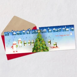 Hallmark Penguin And Polar Bear Carolers Pop-Up Christmas Card -Hallmark Gift Shop Polar Bear and Penguin Carolers PopUp Christmas Card 699XZH1237 04