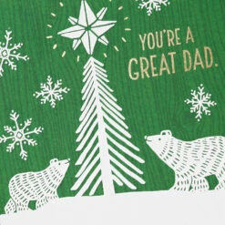 Hallmark You're A Great Dad Christmas Card -Hallmark Gift Shop Polar Bears and Tree Dad Christmas Card 659XZH1513 05