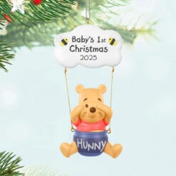 Hallmark Disney Winnie The Pooh Baby's First Christmas 2025 Ornament -Hallmark Gift Shop Pooh in Hunny Pot Babys First Keepsake Ornament 5QXD7205 02