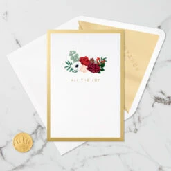 Hallmark All The Joy Flower Bouquet 3D Pop-Up Holiday Card -Hallmark Gift Shop PopUp Flower Bouquet Happy Holidays Card 1299IXC1054 06