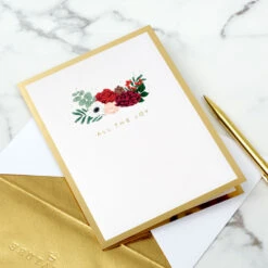 Hallmark All The Joy Flower Bouquet 3D Pop-Up Holiday Card -Hallmark Gift Shop PopUp Flower Bouquet Happy Holidays Card 1299IXC1054 07