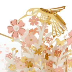 Hallmark Lovely Just Like You Hummingbird Pop-Up Birthday Card -Hallmark Gift Shop PopUp Hummingbird and Flowers Birthday Card 1299LAD3231 04