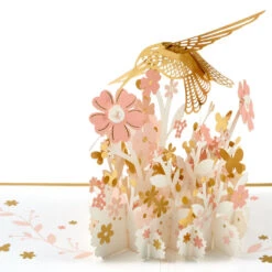 Hallmark Lovely Just Like You Hummingbird Pop-Up Birthday Card -Hallmark Gift Shop PopUp Hummingbird and Flowers Birthday Card 1299LAD3231 05