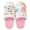 Hallmark Positive Vibes And Coffee Slippers With Sound, Small/Medium -Hallmark Gift Shop Positive Vibes and Coffee Slippers With Sound 1SLP1012 01