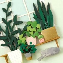 Hallmark Houseplants With Cat Thinking Of You Card -Hallmark Gift Shop Pothos and Snake Plants with Cat Thinking of You Card 759LAD4528 04