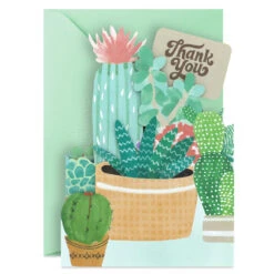 Hallmark Succulents Collection Blank Thank You Notes, Pack Of 8