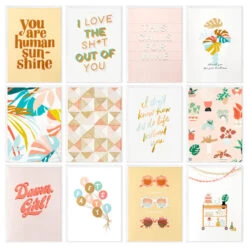 Hallmark Soft Pastel Modern Wishes Booklet Of Cards, Pack Of 12