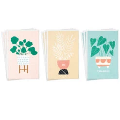 Hallmark Mini Potted Plants Assorted Blank Notes, Pack Of 12