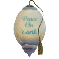 Ne'Qwa Art Precious Moments Peace On Earth Angel Glass Christmas Ornament -Hallmark Gift Shop Precious Moments Angel Blown Glass Ornament 7251144 02