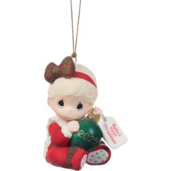 Precious Moments Baby Girl First Christmas 2025 Ornament, 2.6"