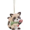 Precious Moments Spreading Christmas Cheer Raccoon Ornament, 2.8" -Hallmark Gift Shop Precious Moments Raccoon Christmas Ornament 221024 01