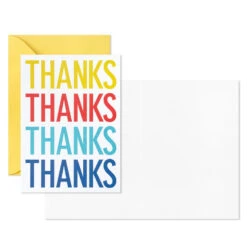 Hallmark Primary Colors Assorted Blank Thank-You Notes, Pack Of 48 -Hallmark Gift Shop Primary Colors Blank ThankYou Notes Assortment Pack 5STZ1057 05