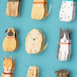 Hallmark Dogs On Blue Blank Card -Hallmark Gift Shop Pug Dalmatian and Mutt Puppy Dog Blank Card 659LAD4543 03