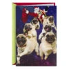 Hallmark Merrier Together Funny Musical Christmas Card For All -Hallmark Gift Shop Pug Dogs Pulling Santas Sleigh Funny Christmas Card 659XOC1003 01