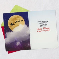 Hallmark Merrier Together Funny Musical Christmas Card For All -Hallmark Gift Shop Pug Dogs Pulling Santas Sleigh Funny Christmas Card 659XOC1003 03