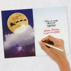 Hallmark Merrier Together Funny Musical Christmas Card For All -Hallmark Gift Shop Pug Dogs Pulling Santas Sleigh Funny Christmas Card 659XOC1003 06