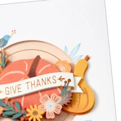 Hallmark Wishing You Every Good Thing Thanksgiving Card -Hallmark Gift Shop Pumpkins and Flowers Thanksgiving Card 699IET9004 04