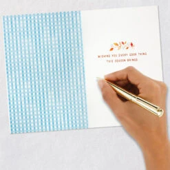 Hallmark Wishing You Every Good Thing Thanksgiving Card -Hallmark Gift Shop Pumpkins and Flowers Thanksgiving Card 699IET9004 06