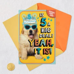 Hallmark Enjoy The Royal Treatment 5th Birthday Card With Crown And Stickers -Hallmark Gift Shop Puppy Dog 5th Birthday Card With Crown and Stickers 699HKB6261 10