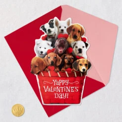 Hallmark Puppy Dogs In Basket Funny Musical Valentine's Day Card -Hallmark Gift Shop Puppy Dogs in Basket Funny Musical Valentines Day Card 799VAY4051 05