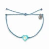 Pura Vida Blue Daisy Heart Charm Bracelet -Hallmark Gift Shop Pura Vida Blue Daisy Heart Bead Bracelet 10BRXX1648BLST 01