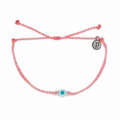 Pura Vida Eye Bead Charm On Pink Bracelet