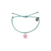 Pura Vida Solstice Pink Flower Charm On Seafoam Bracelet -Hallmark Gift Shop Pura Vida Pink Flower Charm Teal Bracelet 36246SEAF 01
