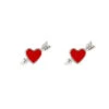 Pura Vida Lovestruck Silver Stud Earrings -Hallmark Gift Shop Pura Vida Red Heart and Arrow Silver Earrings 37641SILV 01