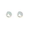 Pura Vida Enamel Wave Silver Stud Earrings -Hallmark Gift Shop Pura Vide Turquoise and White Silver Stud Earrings 37642SILV 01