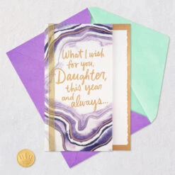 Hallmark What I Wish For You Birthday Card For Daughter -Hallmark Gift Shop Purple Agate Birthday Card 759FBD3872 08