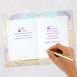 Hallmark We Remember It All Birthday Card For Sister -Hallmark Gift Shop Purple Teal and Orange Swirl Birthday Card from Sister 699FBD4851 07