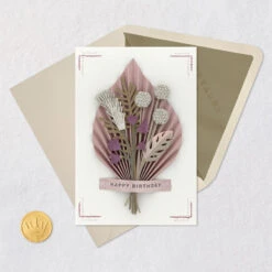 Hallmark You Make Everything More Beautiful Birthday Card -Hallmark Gift Shop Purple Tropical Leaves Birthday Card for Her 1059LAD2939 05