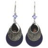Purple And Silver Layered Metal Drop Earrings -Hallmark Gift Shop Purple and Silver Layered Metal Teardrop Earrings NE0367D 01