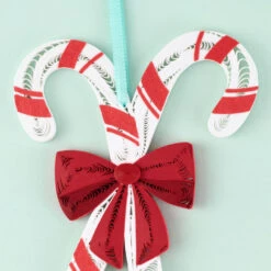 Hallmark All The Merry Candy Canes Quilled Paper Handmade Christmas Card -Hallmark Gift Shop Quilled Candy Cane Christmas Card 1499IXC2022 04