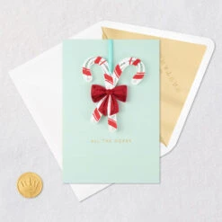 Hallmark All The Merry Candy Canes Quilled Paper Handmade Christmas Card -Hallmark Gift Shop Quilled Candy Cane Christmas Card 1499IXC2022 06