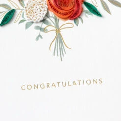 Hallmark All The Best Bouquet Quilled Paper Handmade Wedding Card -Hallmark Gift Shop Quilled Flowers Signature Wedding Card 1099LAD3220 05