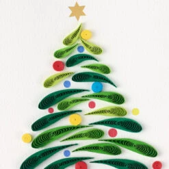 Hallmark Merry And Bright Christmas Tree Quilled Paper Handmade Christmas Card -Hallmark Gift Shop Quilled Paper Christmas Tree Card 1359IXC2015 04