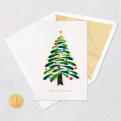 Hallmark Merry And Bright Christmas Tree Quilled Paper Handmade Christmas Card -Hallmark Gift Shop Quilled Paper Christmas Tree Card 1359IXC2015 05