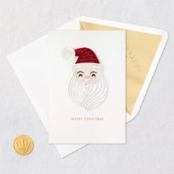 Hallmark Santa Claus Quilled Paper Handmade Christmas Card -Hallmark Gift Shop Quilled Paper Santa Face Christmas Card 1359IXC2005 05