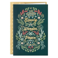 Hallmark The Season's Gifts Lettering On Green Boxed Christmas Cards, Pack Of 16 -Hallmark Gift Shop Quote Sign on Green Boxed Christmas Cards Pack 1XPX2724 02