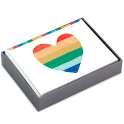 Hallmark Rainbow Heart Blank Note Cards, Box Of 10