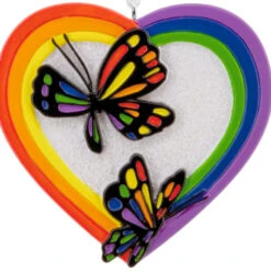 Rainbow Butterflies Hallmark Ornament -Hallmark Gift Shop Rainbow Heart With Butterflies Christmas Ornament 1HGO3633 06