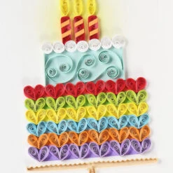 Hallmark Rainbow Hearts Cake Quilled Paper Handmade Birthday Card -Hallmark Gift Shop Rainbow Hearts Cake Quilled Paper Handmade Birthday Card 1359LAD2936 04