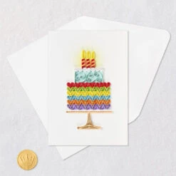 Hallmark Rainbow Hearts Cake Quilled Paper Handmade Birthday Card -Hallmark Gift Shop Rainbow Hearts Cake Quilled Paper Handmade Birthday Card 1359LAD2936 05